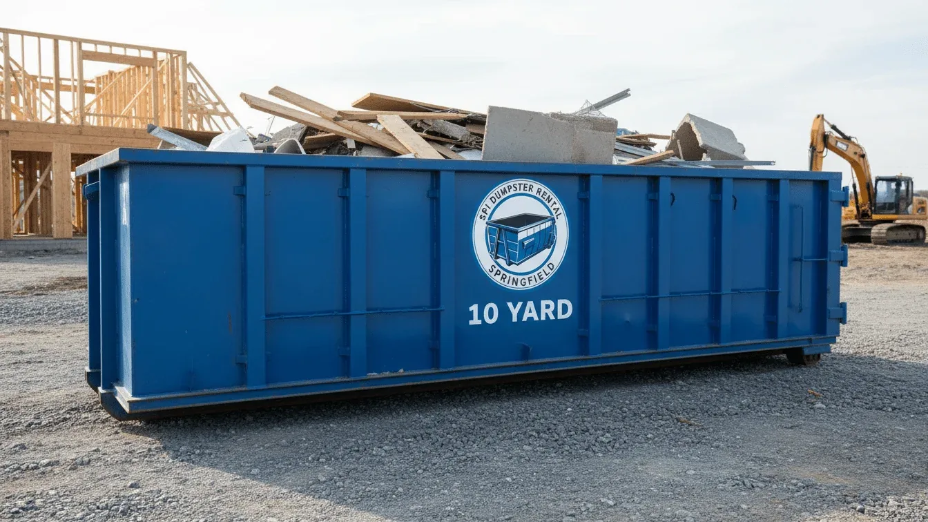 10 Yard Dumpster roll-off container delivered in Springfield, IL