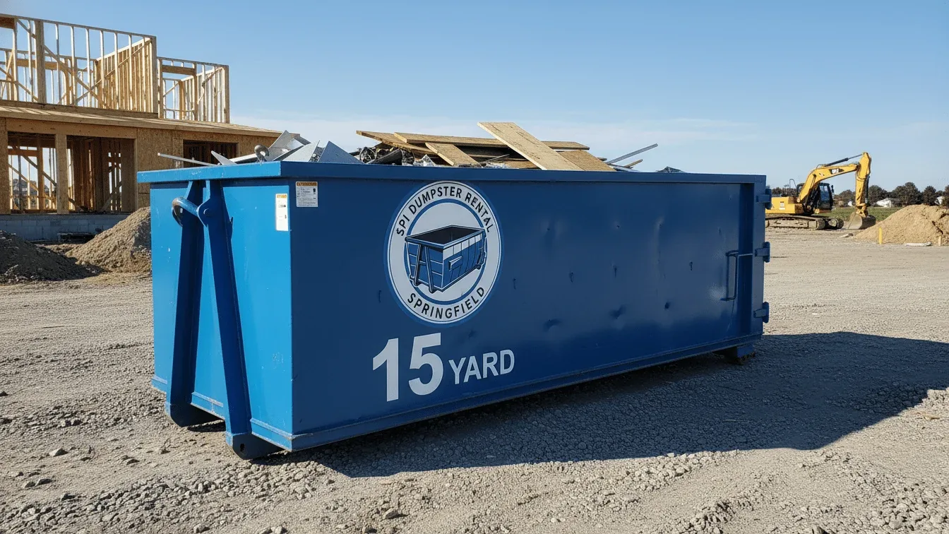 15 Yard Dumpster roll-off container delivered in Springfield, IL